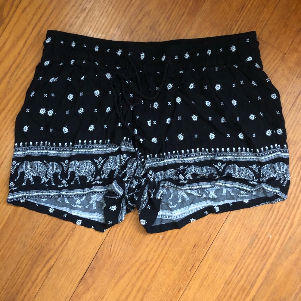 Black boho shorts